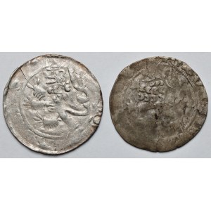 Bohemia, John I of Luxembourg (1310-1346) and Wenceslas IV (III) (1378-1419) Prague penny - set (2pc)