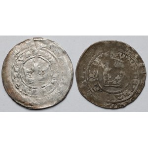 Bohemia, John I of Luxembourg (1310-1346) and Wenceslas IV (III) (1378-1419) Prague penny - set (2pc)