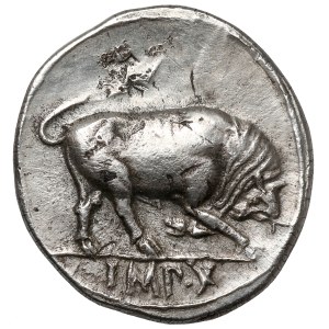 Octavianus Augustus (27 př. n. l. - 14 n. l.), denár, Lugdunum - Taurus