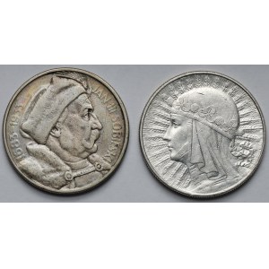 Sobieski and Woman's Head 10 gold 1932-1933 - set (2pcs)