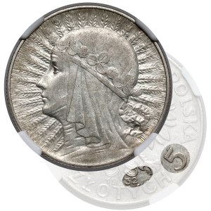 Head of a Woman 5 gold 1932 with sign, Warsaw - rare
