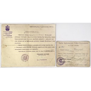 Częstochowa, Stadtpolizei-Legitimation 1919 und Inkasent-Sekretär 1935 - Satz (2St.)