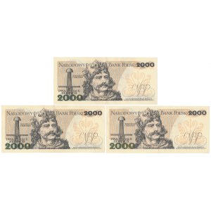 2.000 zł 1982 - 2x BP, BZ - zestaw (3szt)