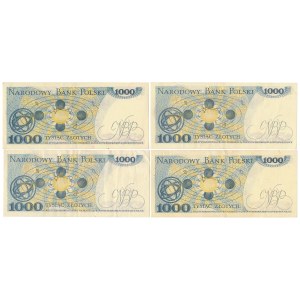 1,000 zl 1979-1982 - CA, CP, CW, DF - set (4pcs)