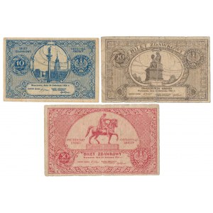Set of pass tickets 10-50 gr 1924 (3pcs)