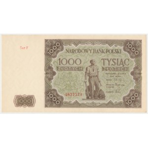 1,000 zloty 1947 - small letter - F