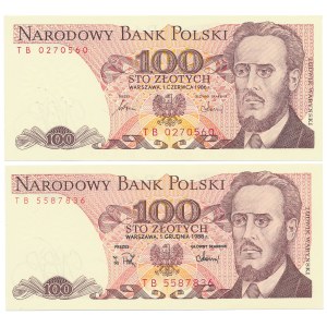 100 zloty 1986 TB and 100 zloty 1988 TB (2pcs)
