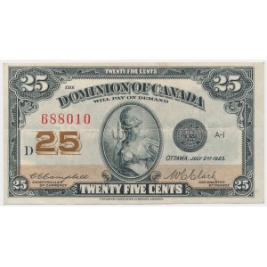 Canada, 25 Cents 1923