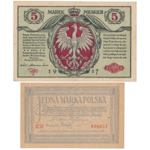 Generał 5 mkp 1916 i 1 mkp 1919 Maj - zestaw (2szt)