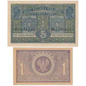 Generał 5 mkp 1916 i 1 mkp 1919 Maj - zestaw (2szt)