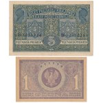 General 5 mkp 1916 and 1 mkp 1919 May - set (2pcs)