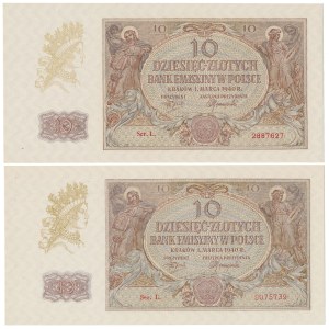 10 oro 1940 - Ser.L. - intervallo piccolo e grande (2 pezzi)