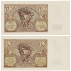 10 oro 1940 - Ser.L. - intervallo piccolo e grande (2 pezzi)