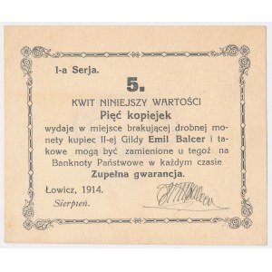 Lowicz, Emil Balcer, 5 kopecks 1914