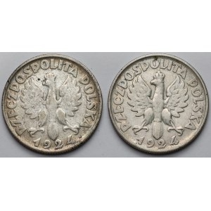 Woman and ears 2 gold 1924 Paris and PHILADELPHIA - set (2pcs)