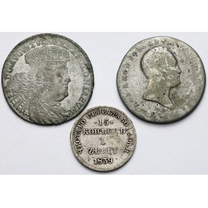 August III Sas, Ort Leipzig 1755 EC, 2 oro 1816 e 15 copechi = 1 oro 1839 HГ - set (3 pezzi)