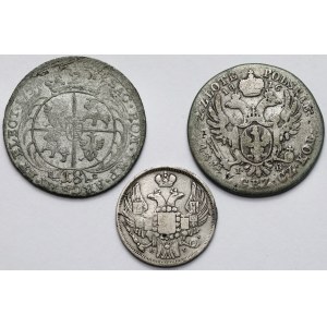 August III Sas, Ort Leipzig 1755 EC, 2 oro 1816 e 15 copechi = 1 oro 1839 HГ - set (3 pezzi)