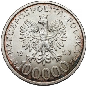 100,000 zloty 1990 Solidarity - variety B