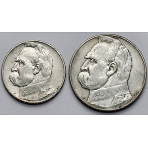 Strzelecki, Piłsudski 5 a 10 zlotých 1934 - sada (2ks)