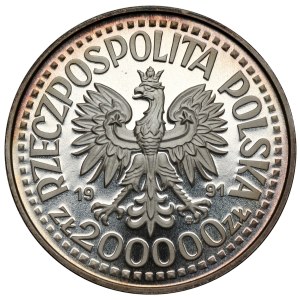 Próba SREBRO 200.000 złotych 1991 Jan Paweł II - Matka Boska