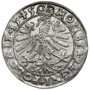 Sigismund I the Old, Cracow 1545 penny - FULL crown - BEAUTIFUL