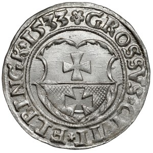 Sigismund I the Old, Penny Elblag 1533 - the first - BEAUTIFUL