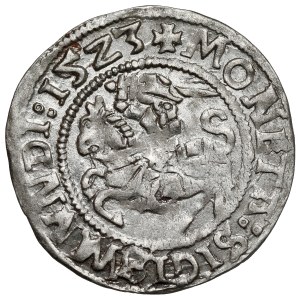 Sigismund I the Old, Vilnius 1523 half-penny - punctuated in SIGISMVNDI