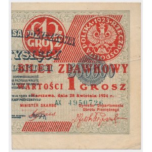 1 cent 1924 - AX - pravá polovica
