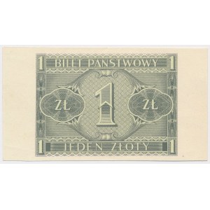 1 złoty 1938 Chrobry - tylko druk rewersu