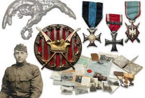 Wyjątkowy komplet po Edwinie Noble - pilocie eskadry im. T. Kościuszki walczącym w wojnie polsko-bolszewickiej 1920 r.