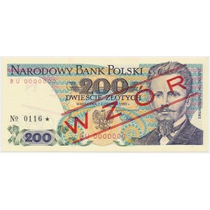 200 zloty 1982 - MODEL - BU 0000000 - No.0116.