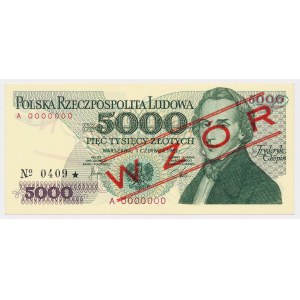 5,000 zloty 1982 - MODEL - A 0000000 - No.0409.