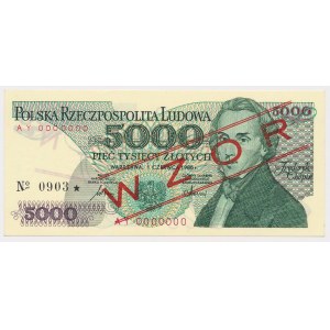 5,000 zloty 1986 - MODEL - AY 0000000 - No.0903