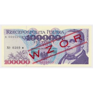 100,000 zloty 1993 - MODEL - A 0000000 - No.0309