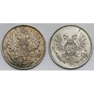 Finland, 25 pennia 1901 and 1917 - set (2pcs)