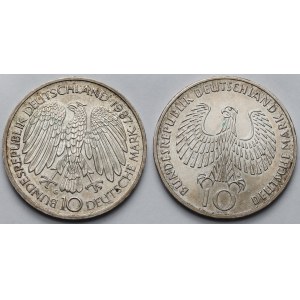Germany, 10 marks 1972-1987 - set (2pcs)