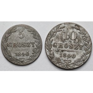 5-10 pennies 1840 - set (2pcs)