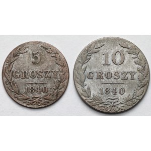 5-10 pennies 1840 - set (2pcs)