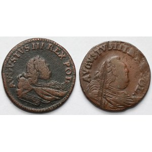 August III. Sachsen, Pfennige 1753 und 1755 - Satz (2Stück)