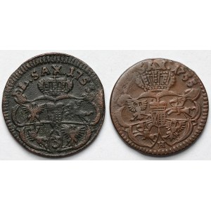 August III. Sachsen, Pfennige 1753 und 1755 - Satz (2Stück)