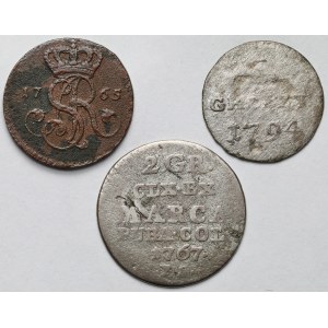 Poniatowski, 1-6 groszy 1765-1794 - zestaw (3szt)