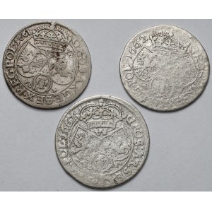 Jan II Kazimierz, Szóstaki koronne 1661-1667 - zestaw (3szt)