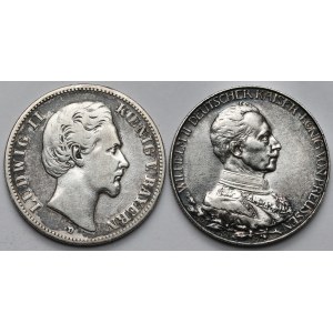 Germany, Prussia and Bavaria, 2 marks 1876-1913 - set (2pcs)