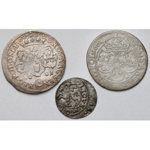 Jan II Kazimierz i Jan III Sobieski, Szeląg i Szóstaki 1661-1681 - zestaw (3szt)