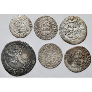Set medievale, scellino, mezzo penny e penny (6 pezzi)