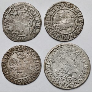 Alexander Jagiellon, Sigismund I and II, Half-penny and Penny - set (4pcs)