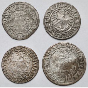 Alexander Jagiellon, Sigismund I and II, Half-penny and Penny - set (4pcs)