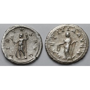Gordian III (238-244 n.e.) Antoniniany, Rzym - Laetitia i Virtus - zestaw (2szt)