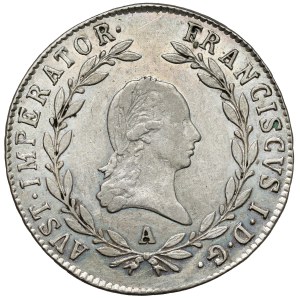 Austria, Francis I, 20 krajcars 1820-A, Vienna