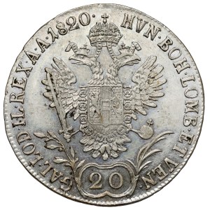 Austria, Francis I, 20 krajcars 1820-A, Vienna